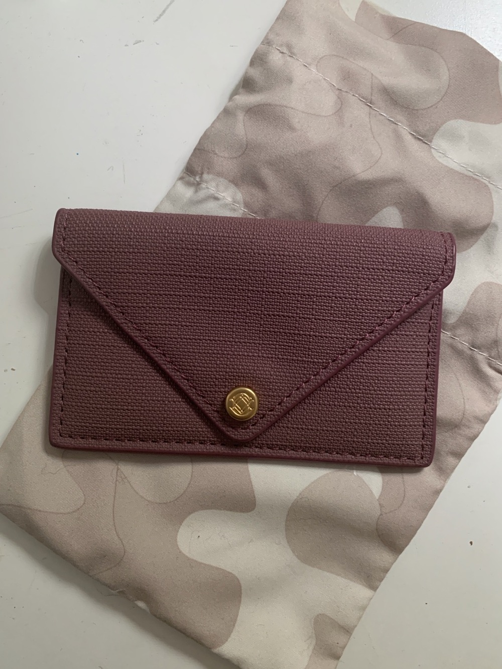 Dagne Dover Envelope Card Case in Dusty Rose